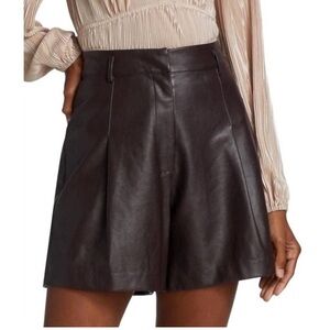 ASTR THE LABEL Dark Brown Faux Leather Wilma Shorts‎